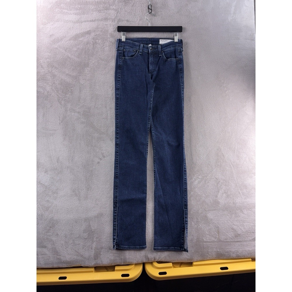 rag & bone Cate Mid‎ Rise Flare Jeans Womens Size 25x33 Blue Stretch Denim